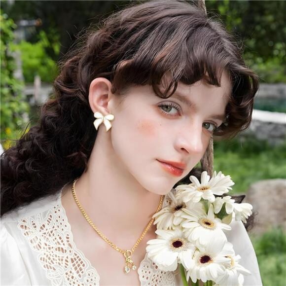 18K Gold Plated Studs | Dainty Oil Drop Finish | Cute Gift for Women - Picture 3 of 6